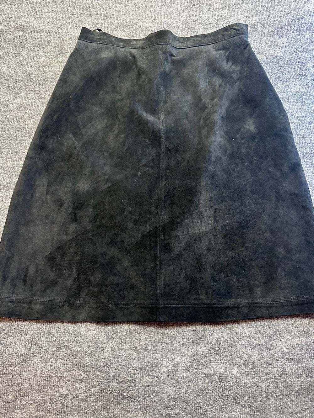 Black Suede A-Line Skirt Size 12 Urban Luxury Street Biker Grunge Whimsigoth
